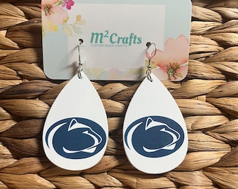 Penn State Wood Earrings: College Alumni Sublimation Jewelry