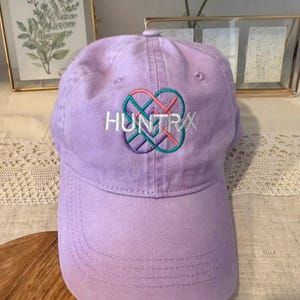 Purple Youth Cap – Embroidered Fan-Inspired Logo Hat, Adjustable Velcro, Gift for K-pop Lovers