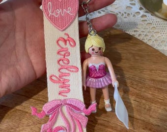 Llavero de ballet bordado personalizado: regalo personalizado para bailarina