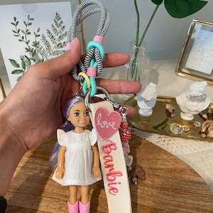 Personalized Barbie Keychain: Custom Name Tag, Outfit Choice