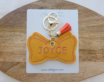 Custom Embroidered Name Tag: Personalized Keychain Bag Charm