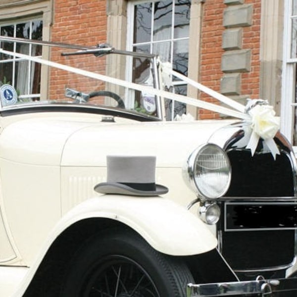 Luxus Weiß, Elfenbein, Silber, Gold Hochzeit Car Kit Wasserdichte Dekoration 5 große Bögen und Band 10mts andere Farben erhältlich