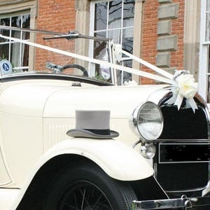 Luxe witte, ivoor, zilveren, gouden bruiloft carkit waterdichte decoratie 5 grote strikken en lint 10 meter andere kleuren beschikbaar