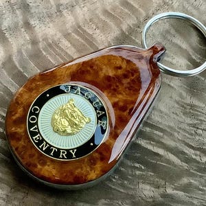 Jaguar Rolls Royce Bentley Custom Hand Made Wood, Walnut Burl, Maple,Key Chain, Key fob, keyring XK,XK140,XK150,XKE,Mk2,S-Type,xj6,xjs,xj8