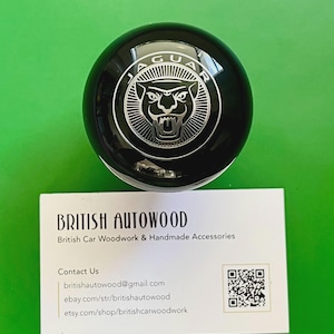 Jaguar Gear Shift Knob, Opalescent British Racing Green, Graphite Gray or Piano Black with Inlaid Emblem XJ6 XJS XJ8 XK8 XJR XKR S-Type
