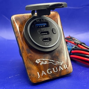 Jaguar XJS Walnut Burl Wood Console Bezel for Ski-Slope with USB