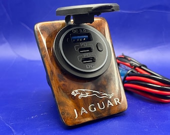 Jaguar XJS Walnut Burl Wood Console Bezel for Ski-Slope with USB