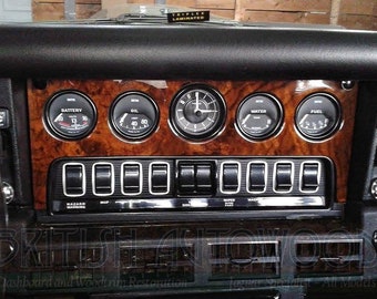 Jaguar XKE, E-Type Wood, Walnut Burl Dash, Dashboard Center Instrument Panel 1968-1974 Series 2 and 3. 4.2 litre, 5.3 litre V12