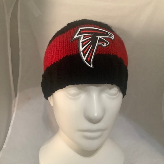 Hand Knit Black and Red Atlanta Falcons 