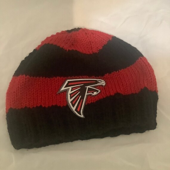 Hand Knit Black and Red Atlanta Falcons 