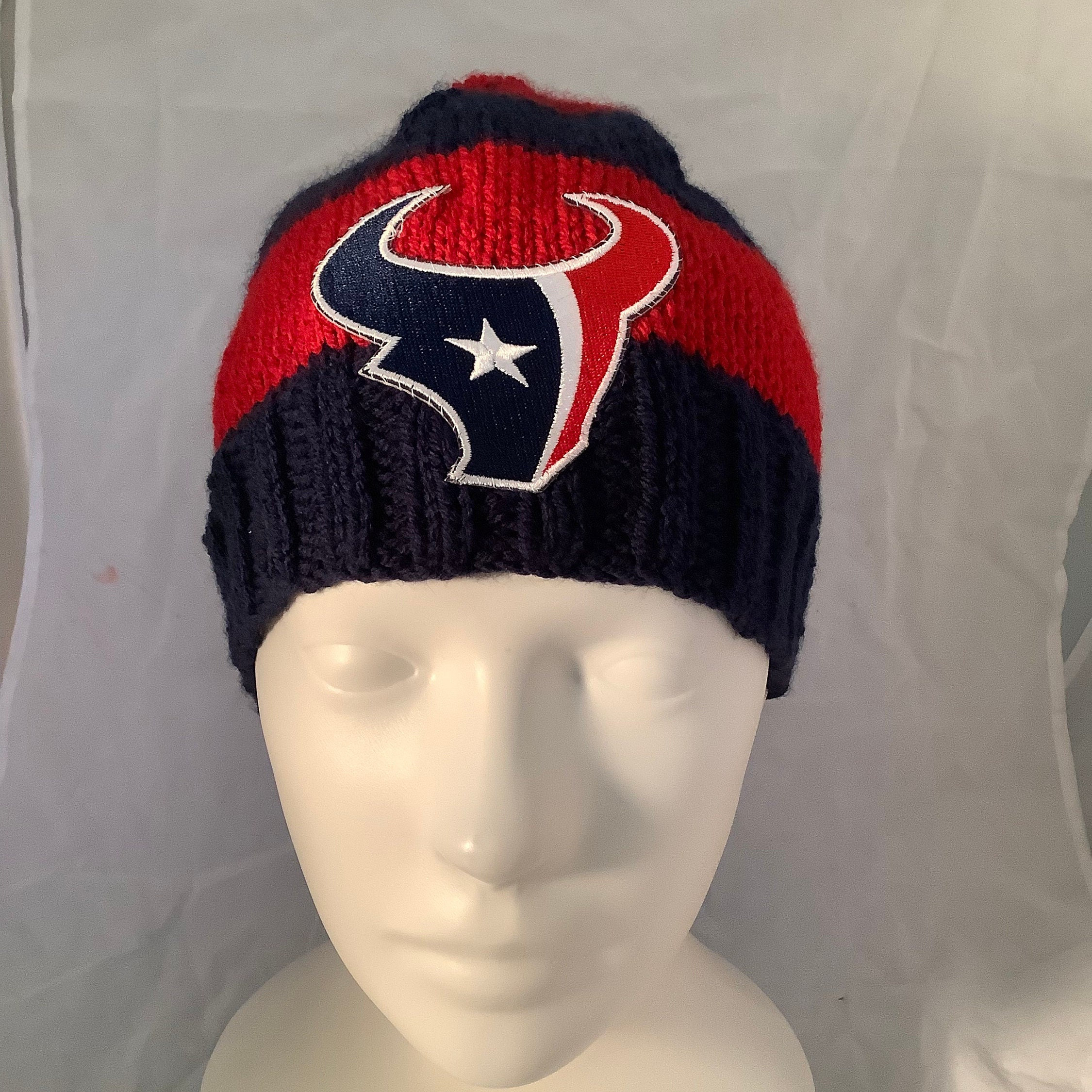 Hand Knit Navy and Red Houston Texans 