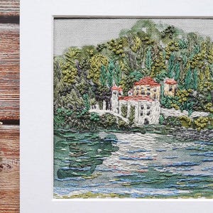 Italian Lakes Hand Embroidery Pattern: Como Needlepoint Design