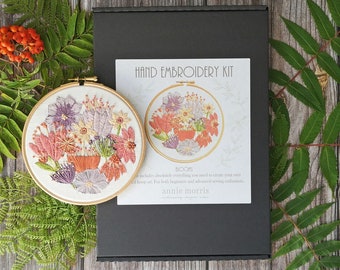 Stickpackung - Sommerblüten Embroidery Art Kit für Anfänger