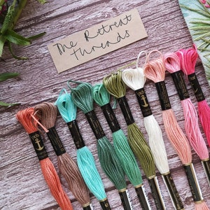 The retreat thread Pack - 10 Stranded Cotton embroidery threads - Hand embroidery skeins - Anchor thread pack - needlework thread selection