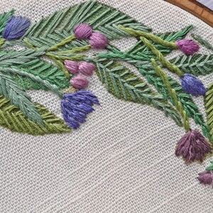 Christmas Embroidery. Floral Wreath embroidery Pattern. Pre Printed Fabric Panel. Sewing Pattern. hand embroidery pattern image 5