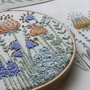 Forget Me Not Embroidery Kit: Beginner Friendly, Linen Fabric