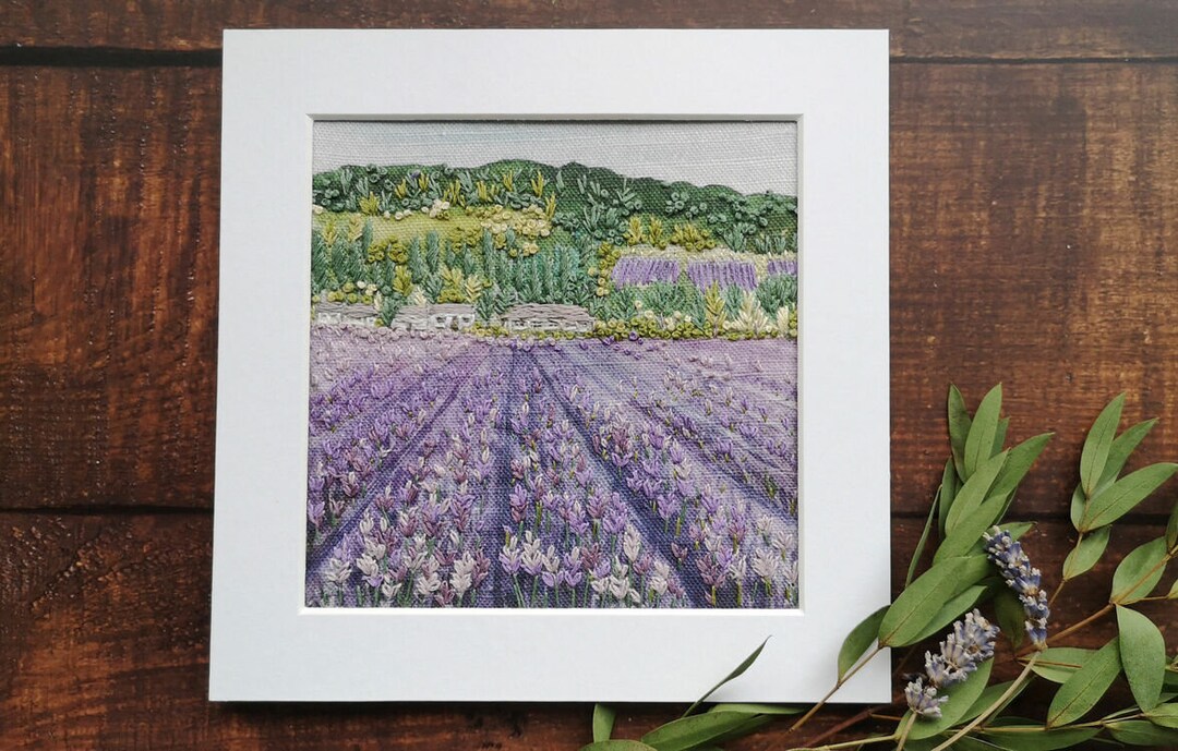 Lavender Fields - Luxury Hand Embroidery Kit With Mount - Craft Project ...
