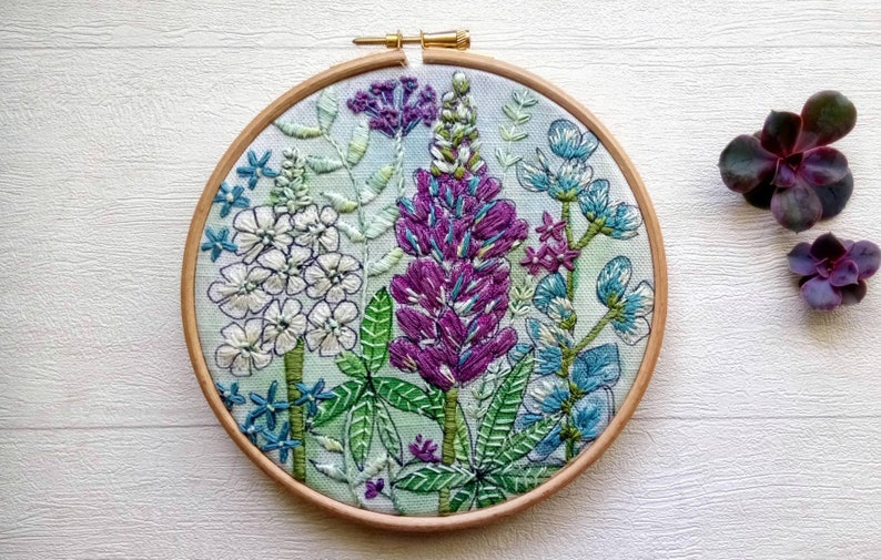 Botanical embroidery Kit Etsy
