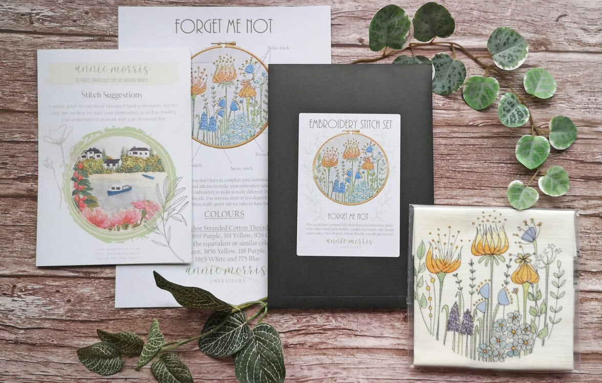 Forget me Not Embroidery Pattern, Floral Needlework Pattern, Botanical Needle Craft Pattern, Hand Embroidery design, Flowers Embroidery