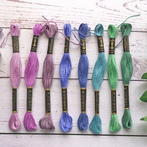 Jewelled Garden Pack of 8 Stranded Cotton embroidery threads