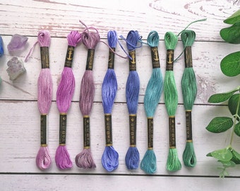 Jewelled Garden Pack of 8 Stranded Cotton embroidery threads