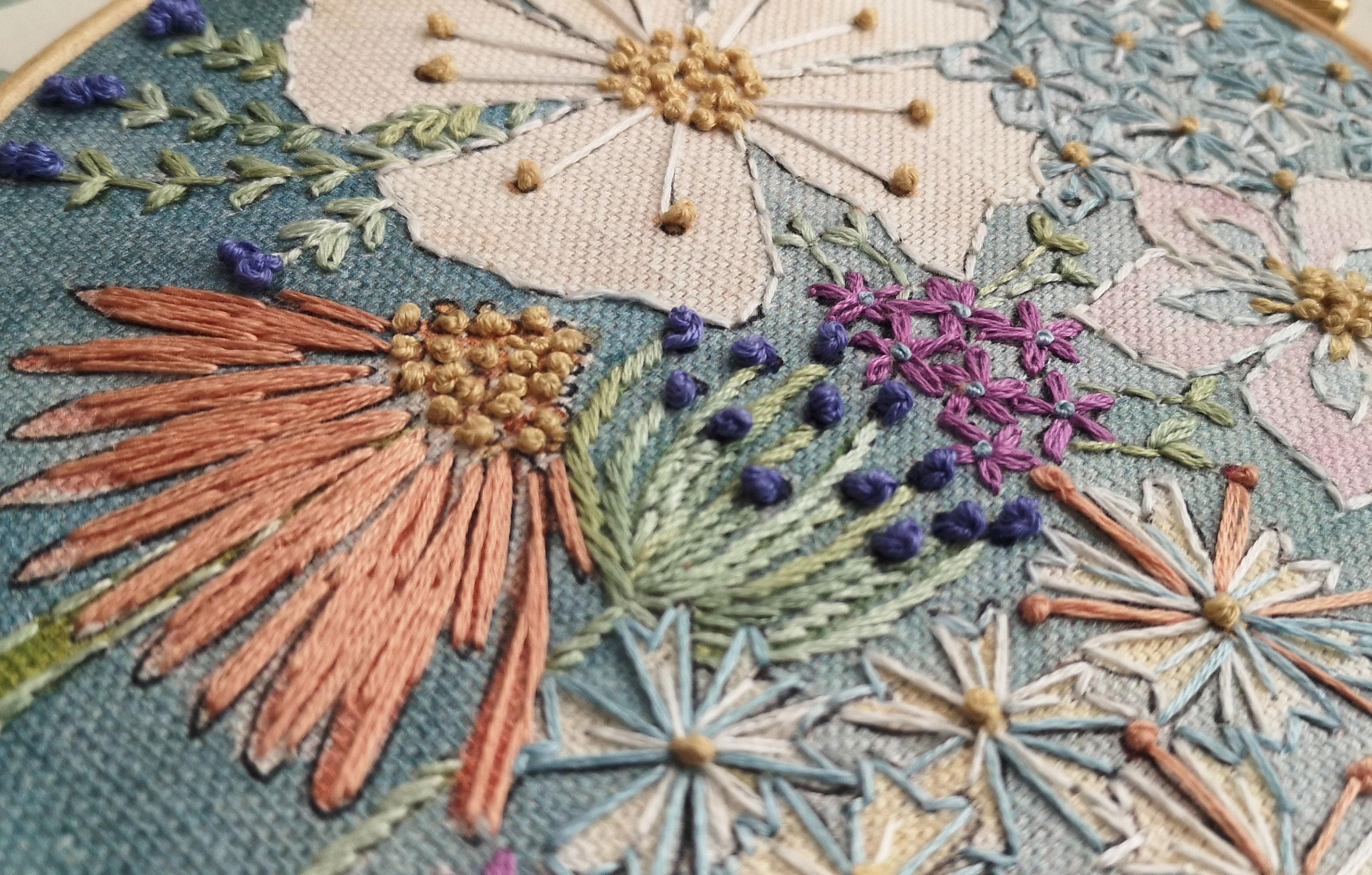Cosmos Flower to Embroider, Hand Embroidery Pattern, Pre Printed Linen ...
