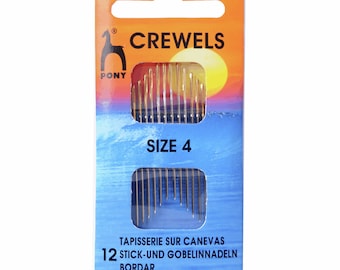 Crewel Embroidery Needles: Long Eye Sewing Needles - Various Sizes