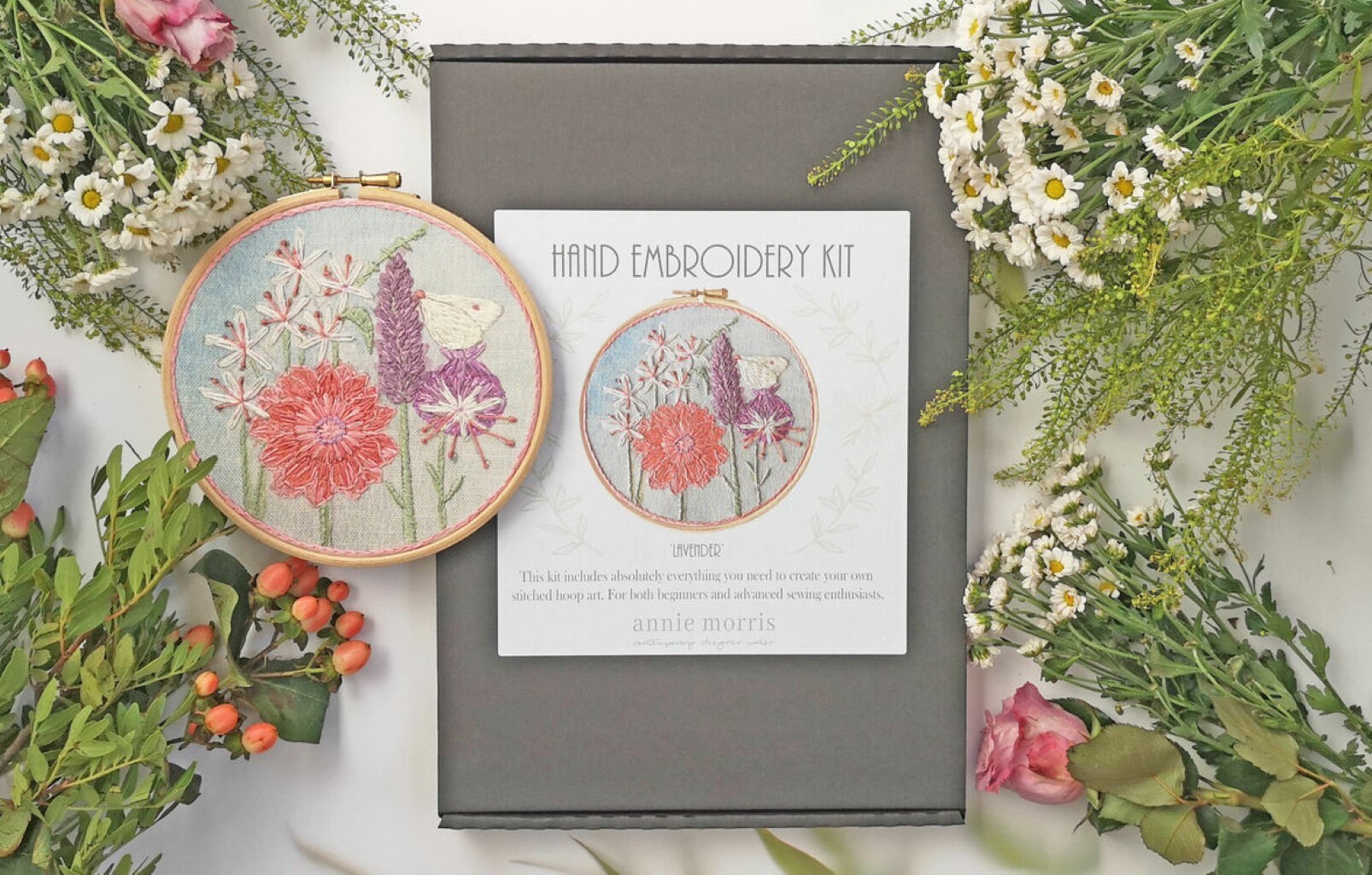 Embroidery Kit Farewell Summer Floral Embroidery Design for