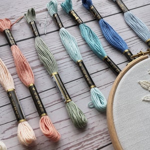 Faded beauty hand embroidery thread pack