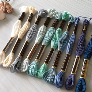 Blue embroidery thread Pack