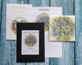 Agapanthus Embroidery Pattern, Floral Needlework Pattern, Botanical Needle Craft Pattern, Hand Embroidery design, Flowers Embroidery
