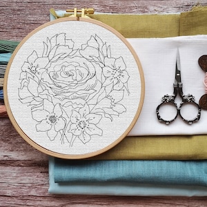 Bouquet Embroidery PDF Pattern