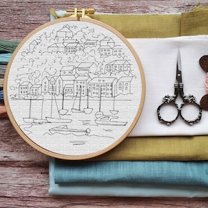 Kingswear coastal Embroidery PDF Pattern