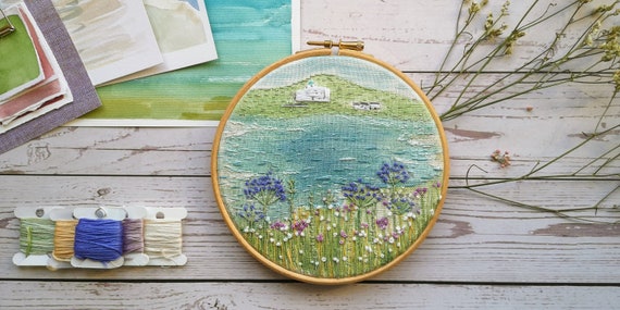 Swedish Embroidery Panel + Linen Thread Set