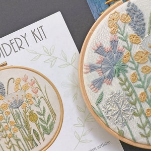 Embroidery kit Farewell Summer floral embroidery design for beginners Hand embroidery kit Craft project for adults Needlework kit image 7