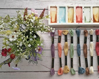 Springtime gardening Mixed Embroidery thread Pack
