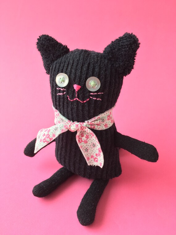 black stuffed cat