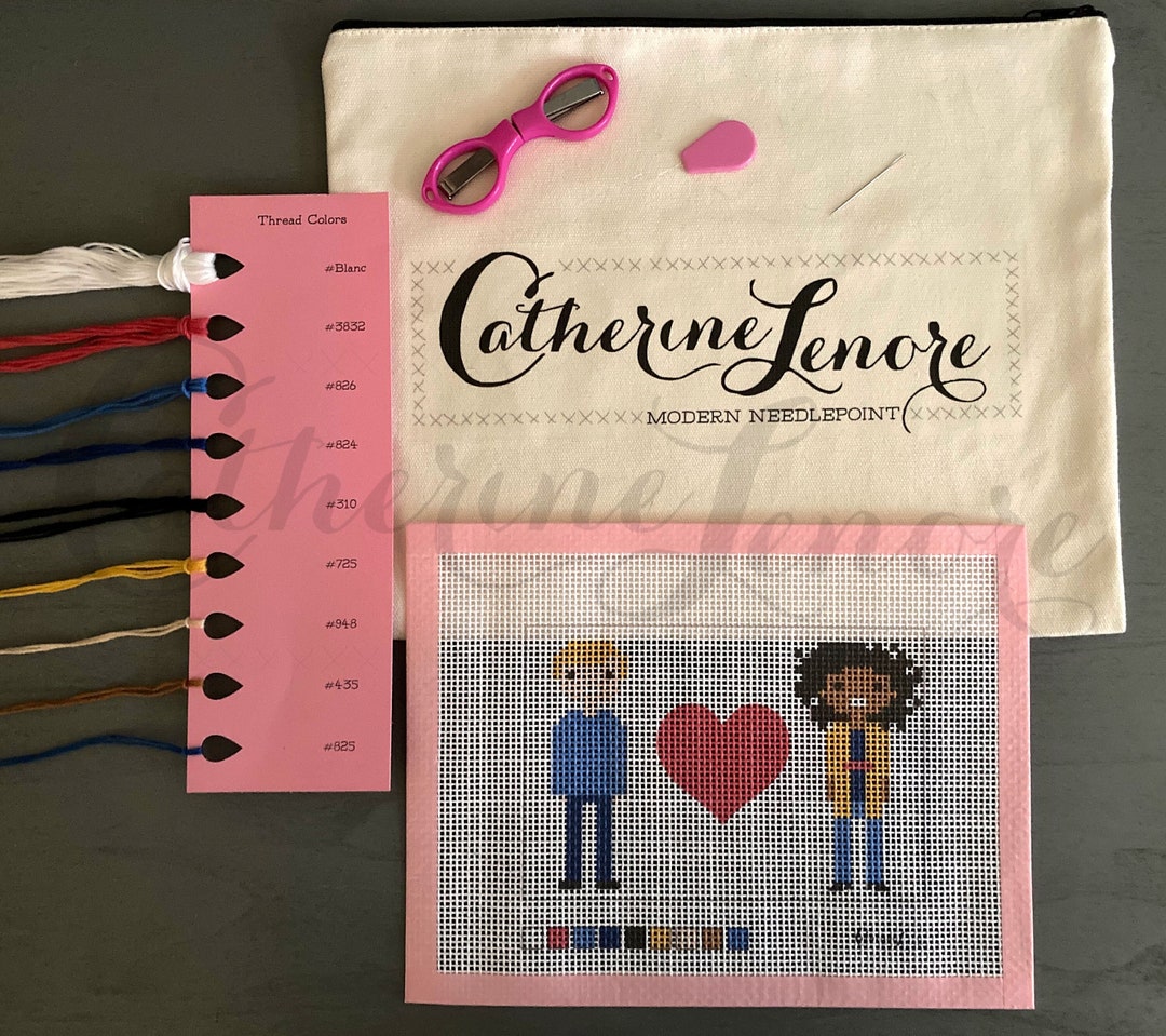 DIY Stitch Kit | 8-bit Character Portrait | Valentine's Day Needlepoint ...
