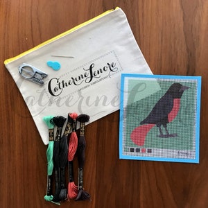 DIY Stitch Kit | Crow | Birds Needlepoint Kit