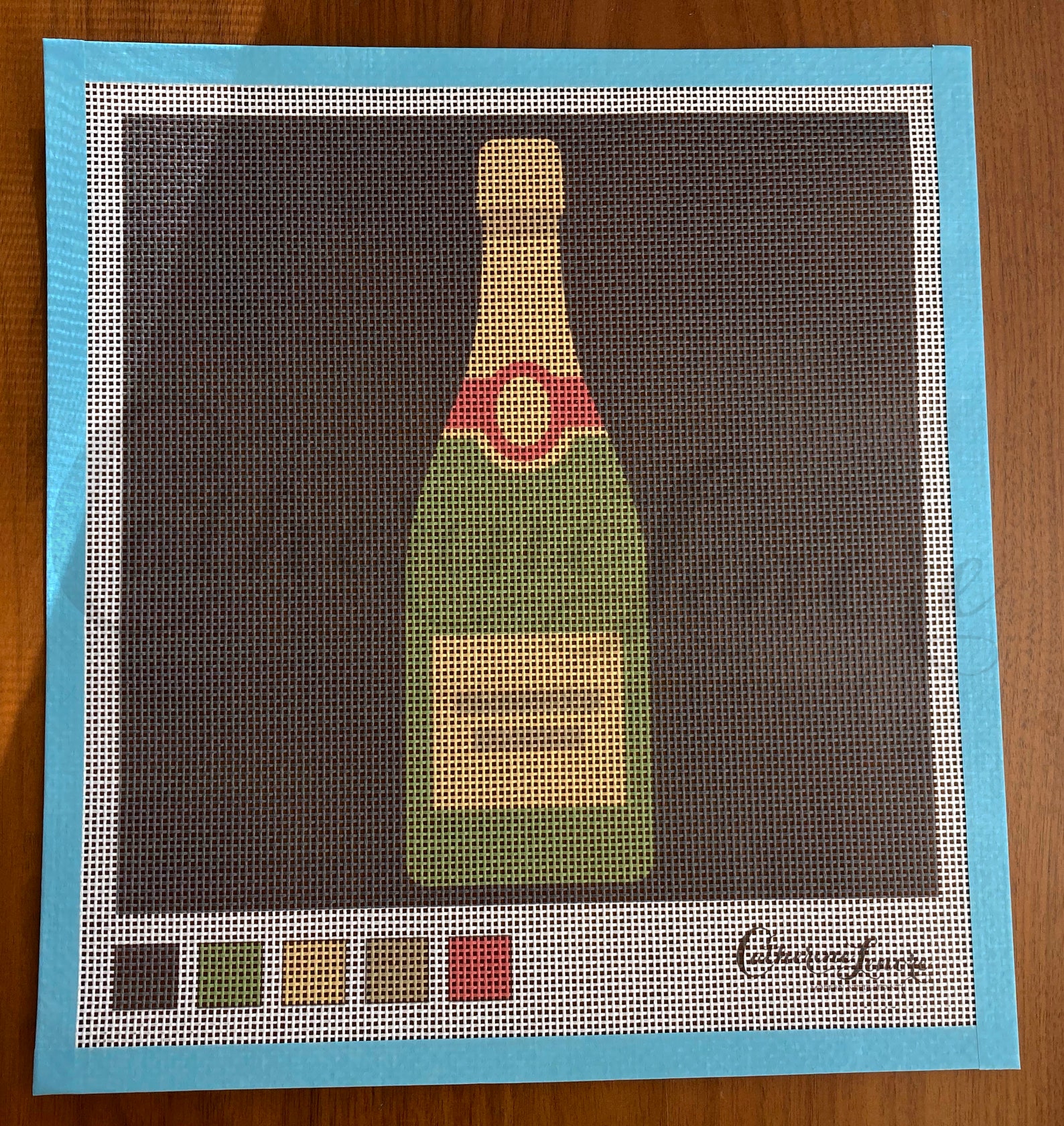 DIY Stitch Kit Champagne Bottle Needlepoint Kit Liquor Etsy