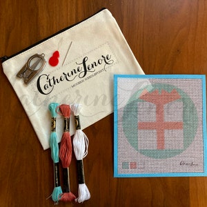 DIY Stitch Kit | White Present | Holidays Needlepoint Kit
