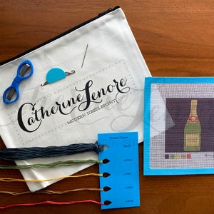 DIY Stitch Kit | Champagne Bottle | Liquor Bottles Needlepoint Kit