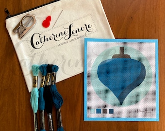 DIY Stitch Kit | Blue Ornament | Holidays Needlepoint Kit