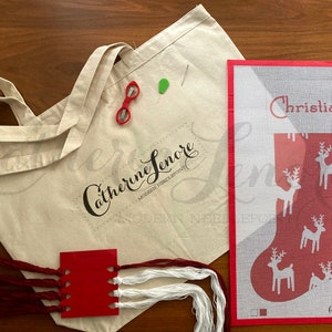DIY Stitch Kit | Reindeer | Holiday Stockings Needlepoint Kit