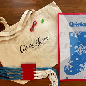 DIY Stitch Kit | Snowflakes | Holiday Stockings Needlepoint Kit