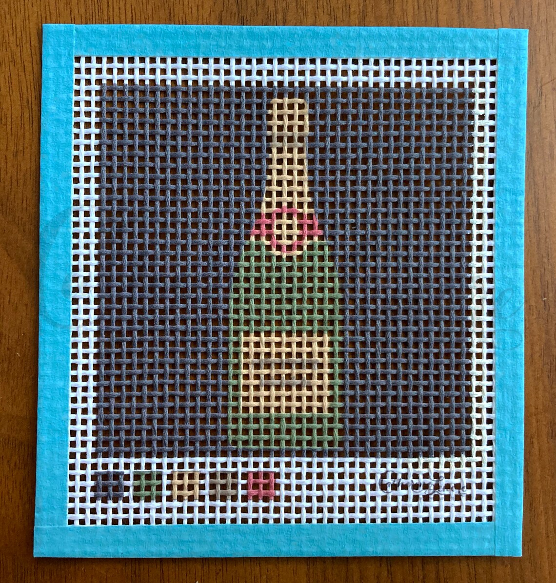 DIY Stitch Kit Champagne Bottle Needlepoint Kit Liquor Etsy