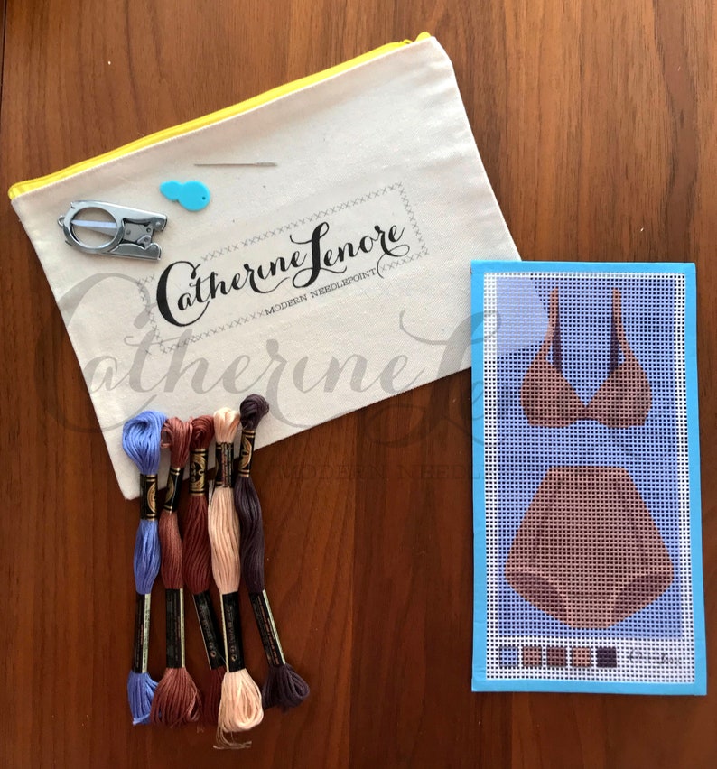 Old Fashioned Underwear Needlepoint Kit Light Brown Underwear Needlepoint Kit DIY Stitch Kit