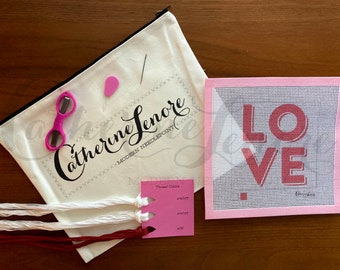 DIY Stitch Kit | Love Square | Valentine's Day Needlepoint Kit