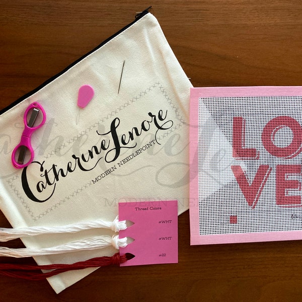 DIY Stitch Kit | Love Square | Valentine's Day Needlepoint Kit