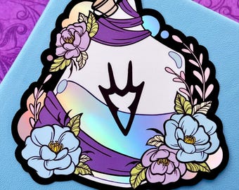 FFXIV Inspired Dragoon Soul Crystal Vial Sticker - Holographic Vinyl
